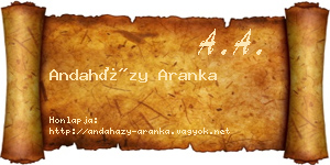 Andaházy Aranka névjegykártya