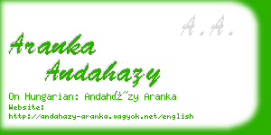 aranka andahazy business card